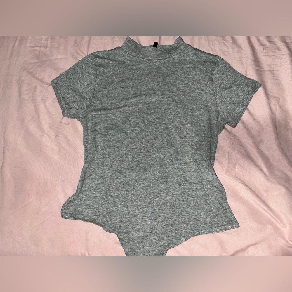 Grey Thong bodysuit